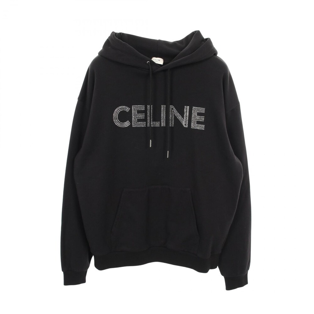 Celine Hoodie Logo Tops Cotton Black #284022C71B